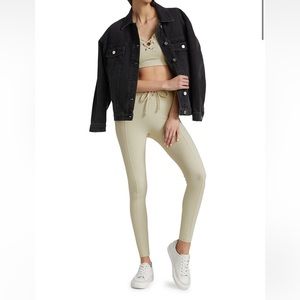 Year of Ours Ribbed Football Leggings in Bone size small